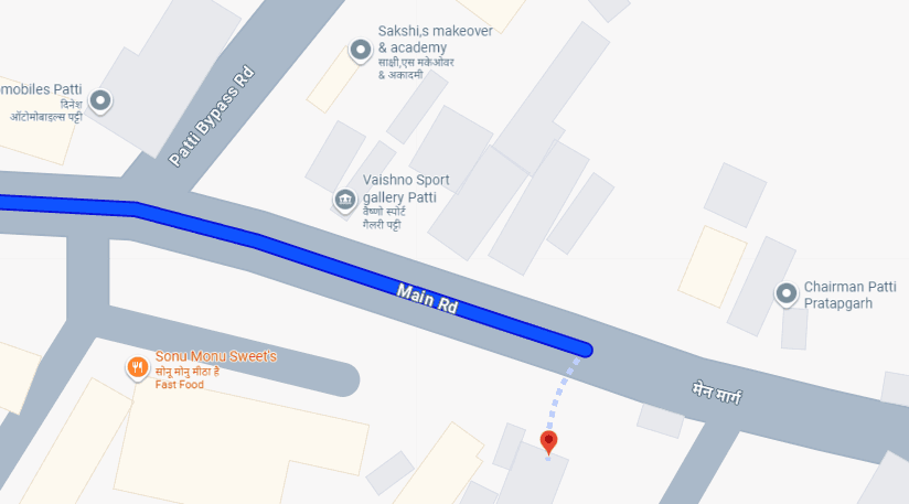 Map showing location of MTech IT Institute